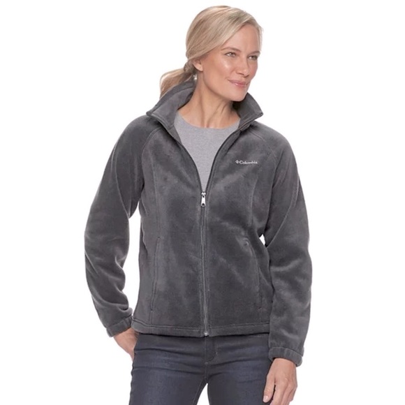 COLUMBIA Benton Springs Slate Grey Fleece Jacket Women’s Size Small Peti… - Picture 1 of 10